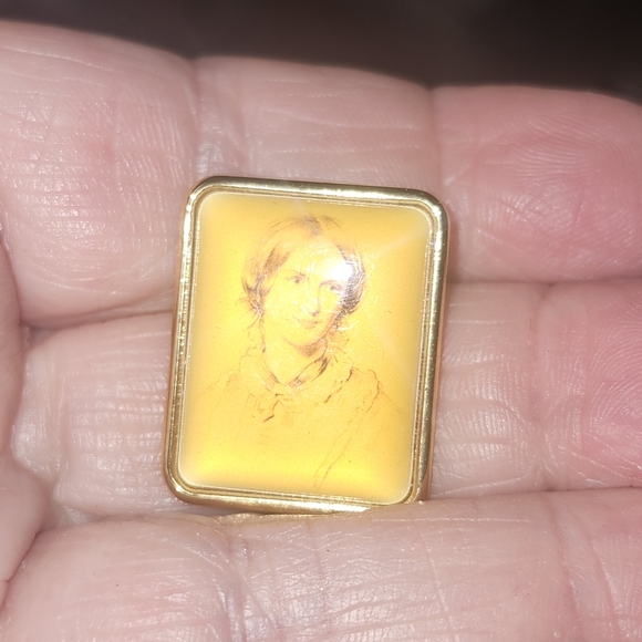 Vintage antique picture Photo Pin Jane Austen sepia portrait teacher England - Picture 8 of 8